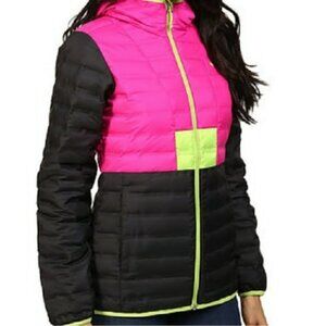 Columbia Women's Flashback 650 Fill Down Jacket Hot Pink Black Retro Style Large